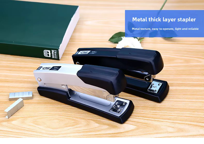 For Deli No. 12 Manual Metal Stapler Medium Office Financial Stapler for 50 Sheets of Paper Thick Layer