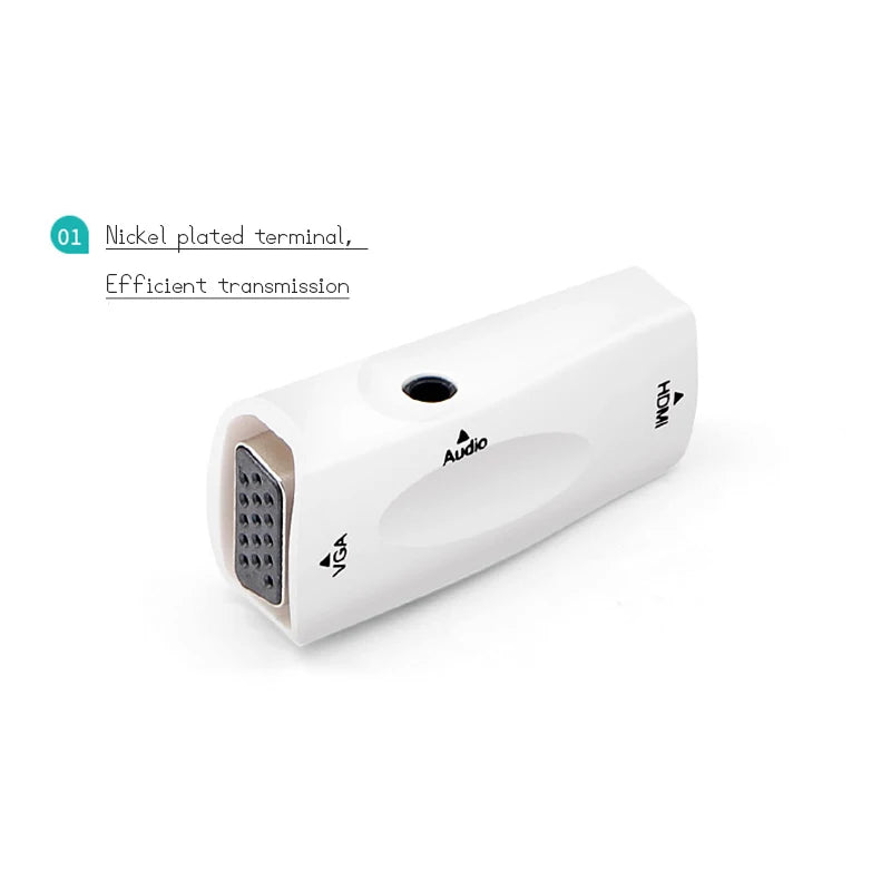 محول كابل صوت HDMI ذكر إلى VGA 15 سن أنثى FHD 1080P 720P 480P للكمبيوتر المحمول وجهاز عرض الكمبيوتر وتلفزيون بوكس