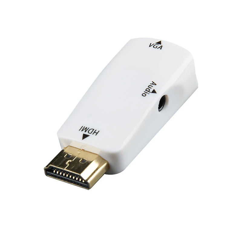 محول كابل صوت HDMI ذكر إلى VGA 15 سن أنثى FHD 1080P 720P 480P للكمبيوتر المحمول وجهاز عرض الكمبيوتر وتلفزيون بوكس