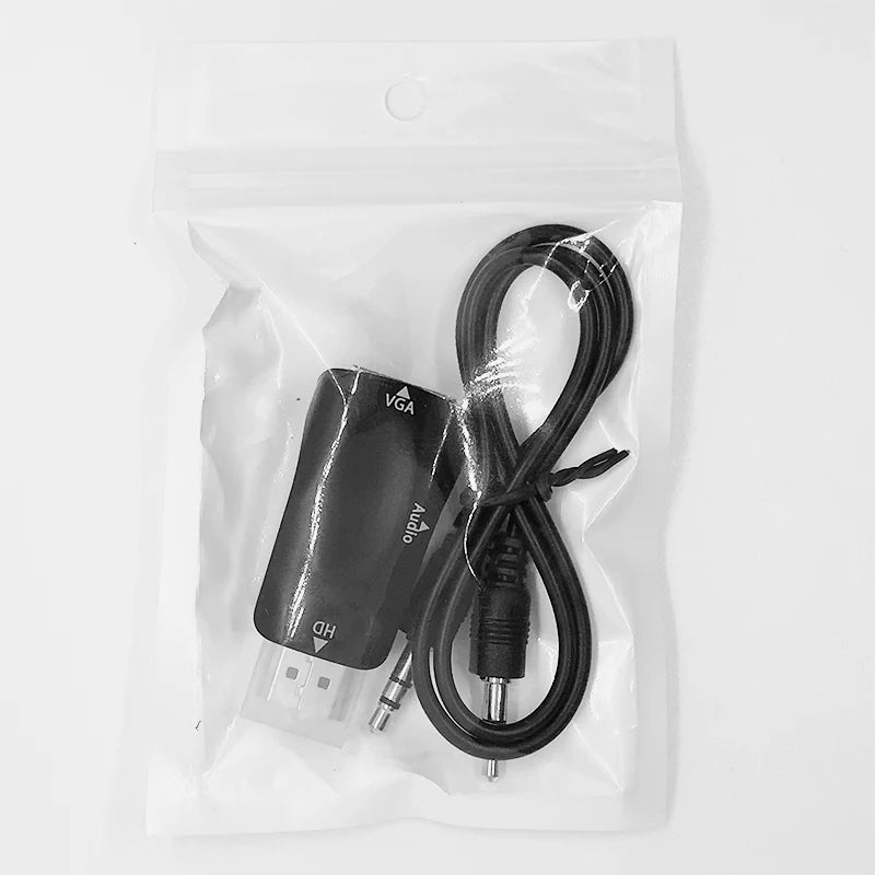 محول كابل صوت HDMI ذكر إلى VGA 15 سن أنثى FHD 1080P 720P 480P للكمبيوتر المحمول وجهاز عرض الكمبيوتر وتلفزيون بوكس