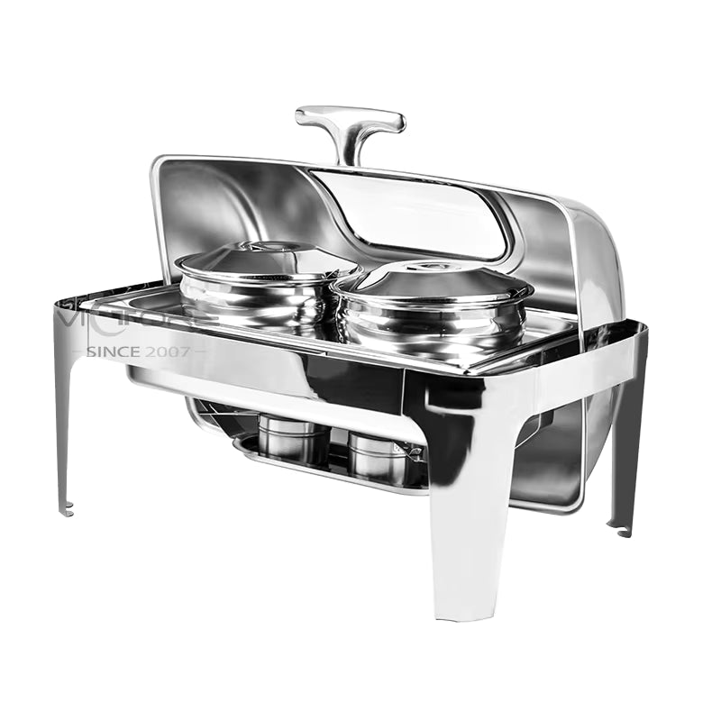 Chaffers Chafing Dish Food Warmer Stainless Steel Buffet Round Chafing Dishes for Catering Serving Dish