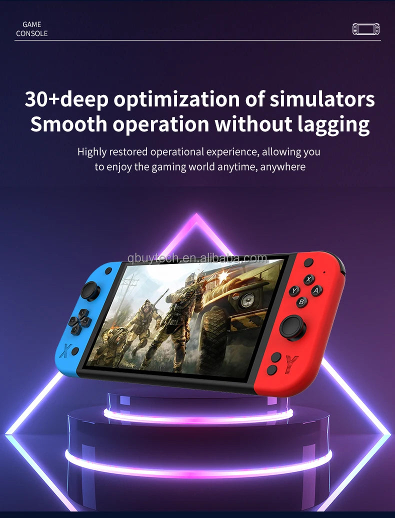 Newest G90 Design 7-Inch Retro Handheld Game Console 4000 Mah 64GB IPS Built-In 10000+ Games Video Games for PSP