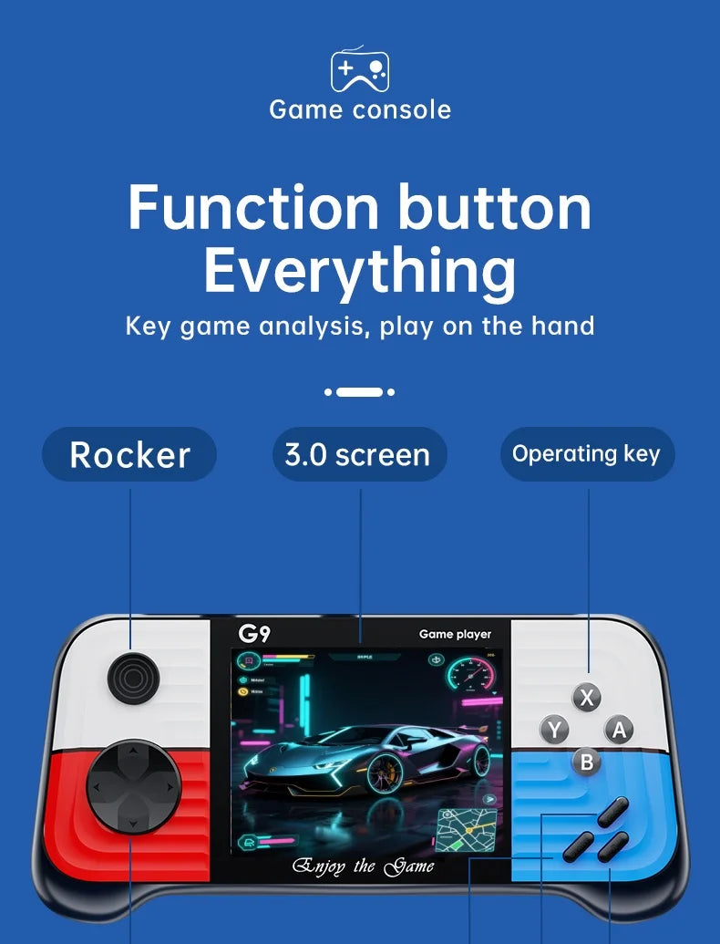 C G9 Gaming Console Retro Style Portable Handheld Game Players 3.0-Inch Screen with Built-In 666 Video Games for Players Gamepad