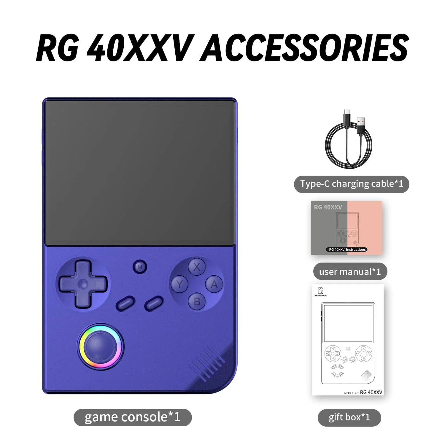 Handheld Gaming ANBERNIC RG40XXV 4.0" IPS Screen 720x1280 Linux Handheld Video Games Device for Birthday Gift RG 40XXV