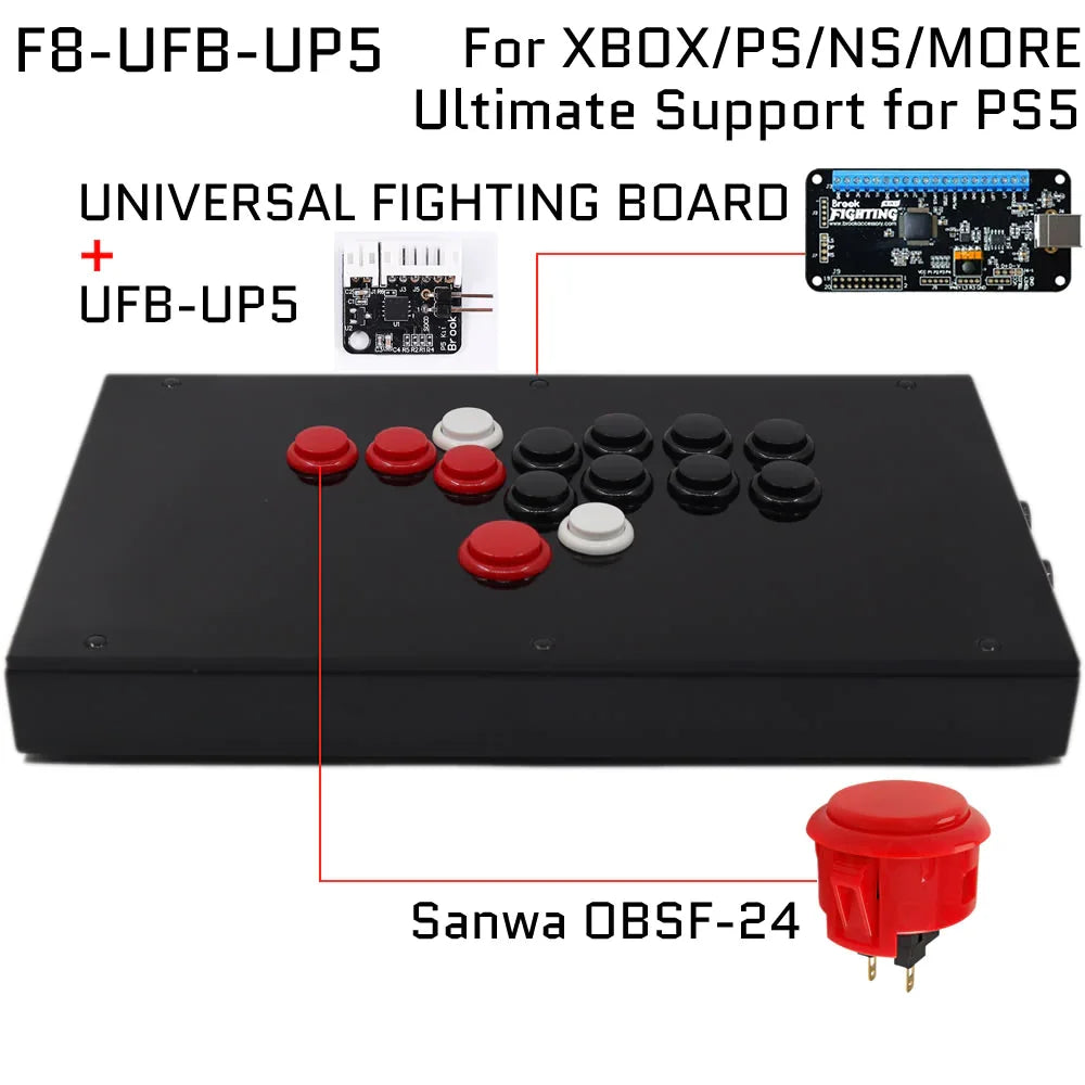 Street Fighter 6 FightBox F8 All Buttons Hitbox Style Arcade Joystick Stick Game Controller for PS4/PS3/PC Hitbox PS4