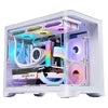 Lovingcool New OEM ODM White RGB Gaming PC CPU Case Mid Tower MATX ITX Curved Glass Gaming Desktop Case With 120mm ARGB Fans