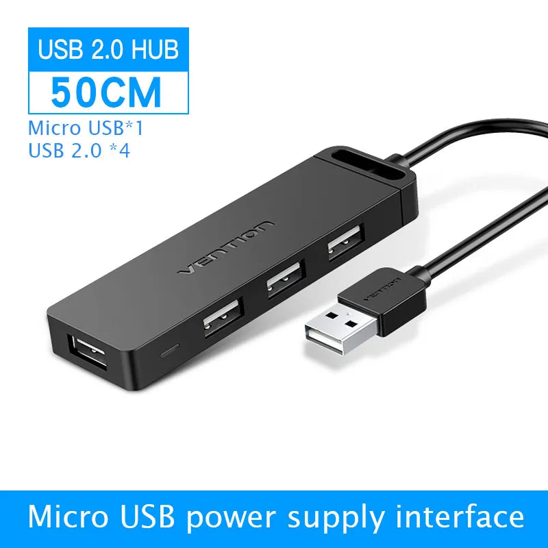 موزع بيانات فنتيون فائق النحافة 4 منافذ USB 3.0 و 2.0 لأجهزة ماك بوك، وماك برو/ميني، وآي ماك، وسيرفيس برو، وXPS، وأجهزة الكمبيوتر المحمولة، ومحركات أقراص USB المحمولة