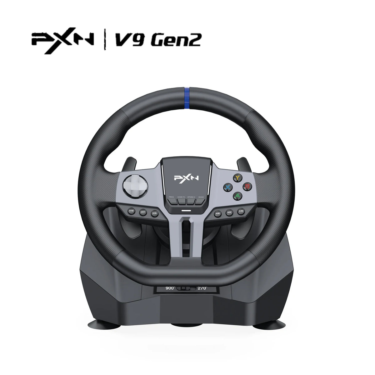 PXN V9 Gen2 Wired Gaming Steering Wheel 270/900 Volante with Force Feedback & Lighting for PC Windows 8,10 for for One