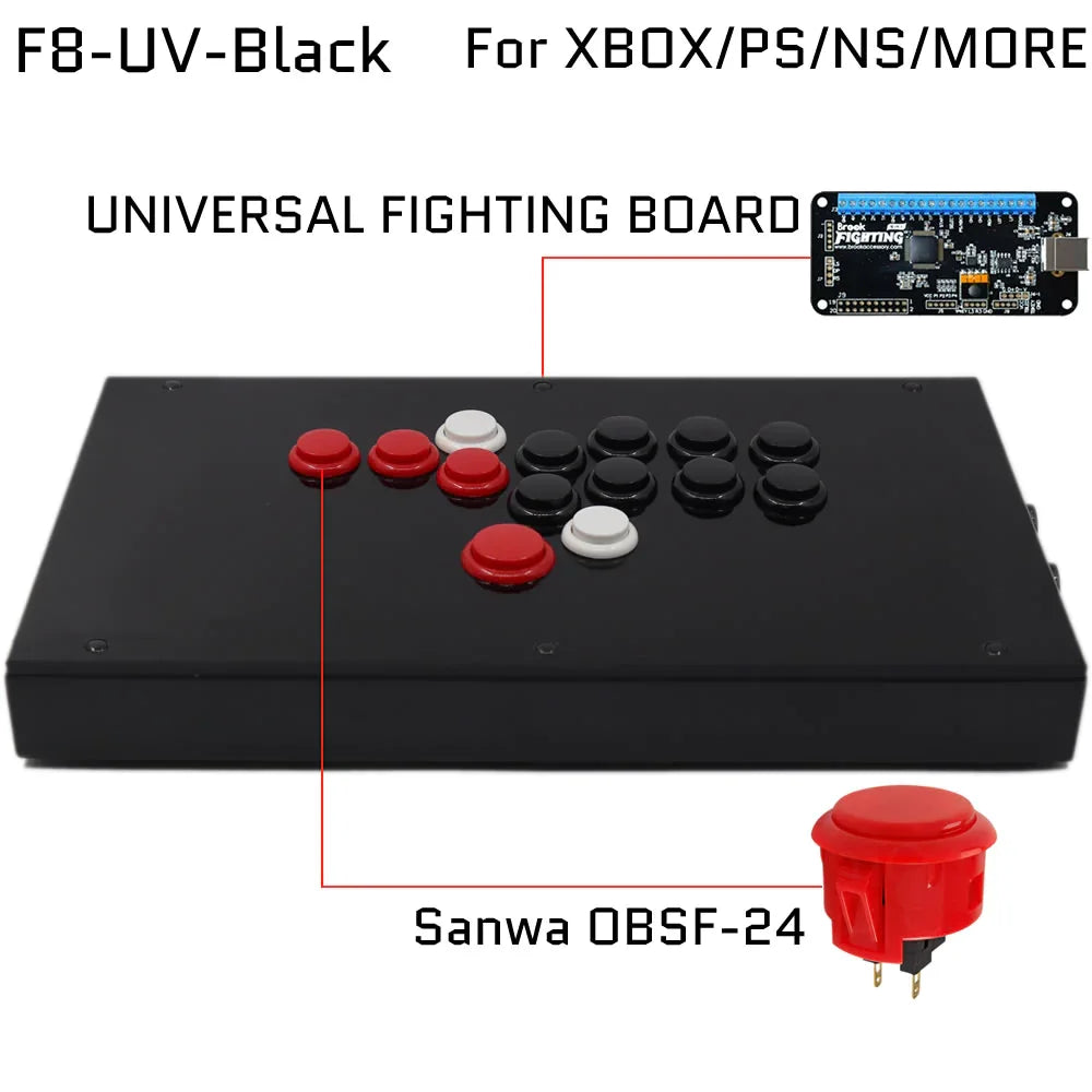 Street Fighter 6 FightBox F8 All Buttons Hitbox Style Arcade Joystick Stick Game Controller for PS4/PS3/PC Hitbox PS4