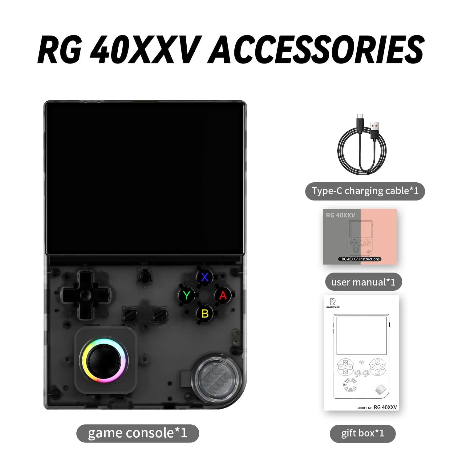 Handheld Gaming ANBERNIC RG40XXV 4.0" IPS Screen 720x1280 Linux Handheld Video Games Device for Birthday Gift RG 40XXV