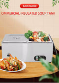 سخان طعام تجاري كهربائي باني ماري (Bain Marie) بأسطح علوية من الستانلس ستيل مع قدرين مستديرين، عالي الجودة والأكثر مبيعاً