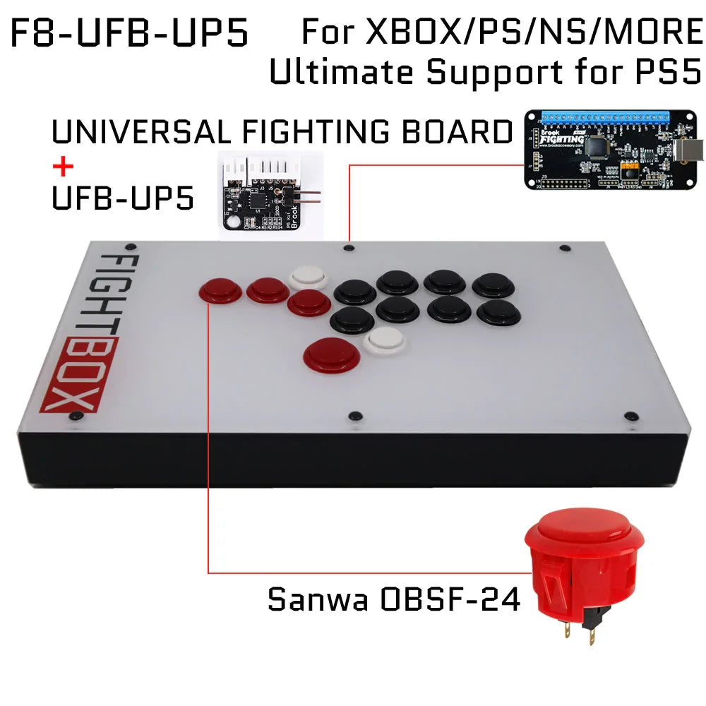 Street Fighter 6 FightBox F8 All Buttons Hitbox Style Arcade Joystick Stick Game Controller for PS4/PS3/PC Hitbox PS4