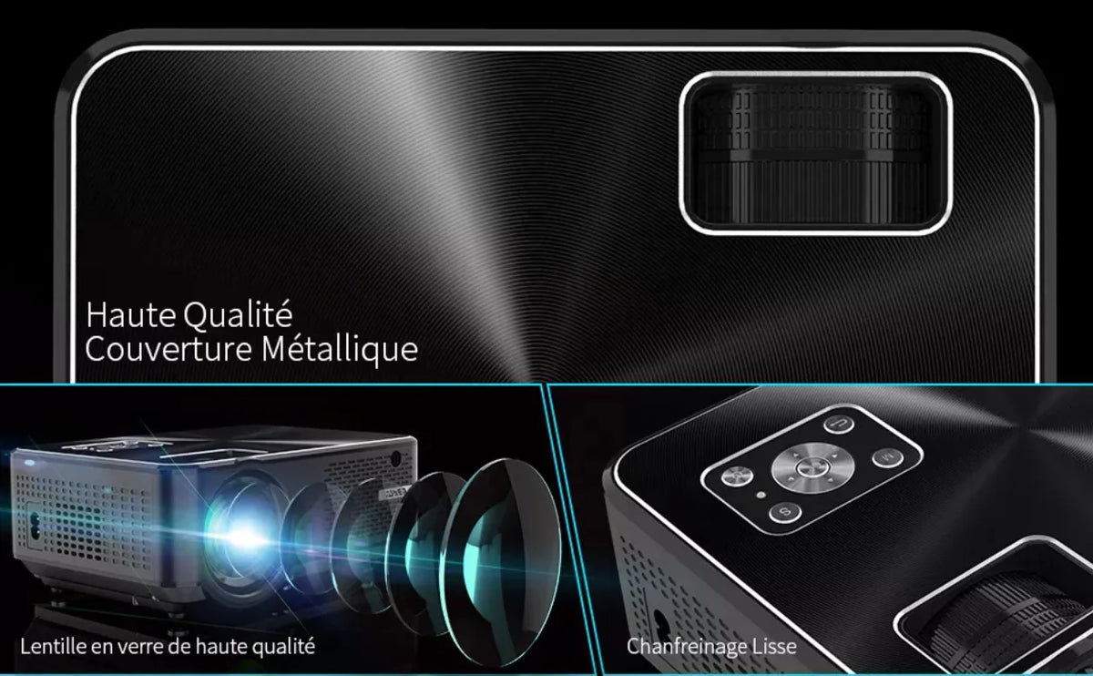 جهاز عرض SXZ C9 صغير محمول للسينما المنزلية بشاشة TFT LCD 1920x1080p مدعوم بنظام أندرويد 9 متوافق مع ألعاب الفيديو والتلفزيون