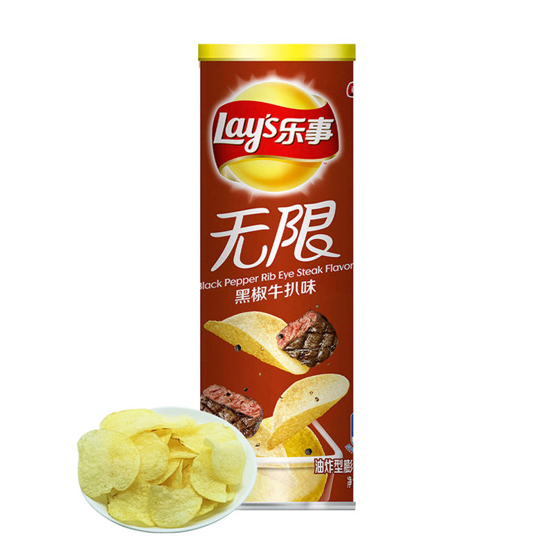 Lay's Potato Chips Canned 104g Lime Cucumber Grilled Meat Potato Chips Potato Chips Puffed Leisure Office Snack