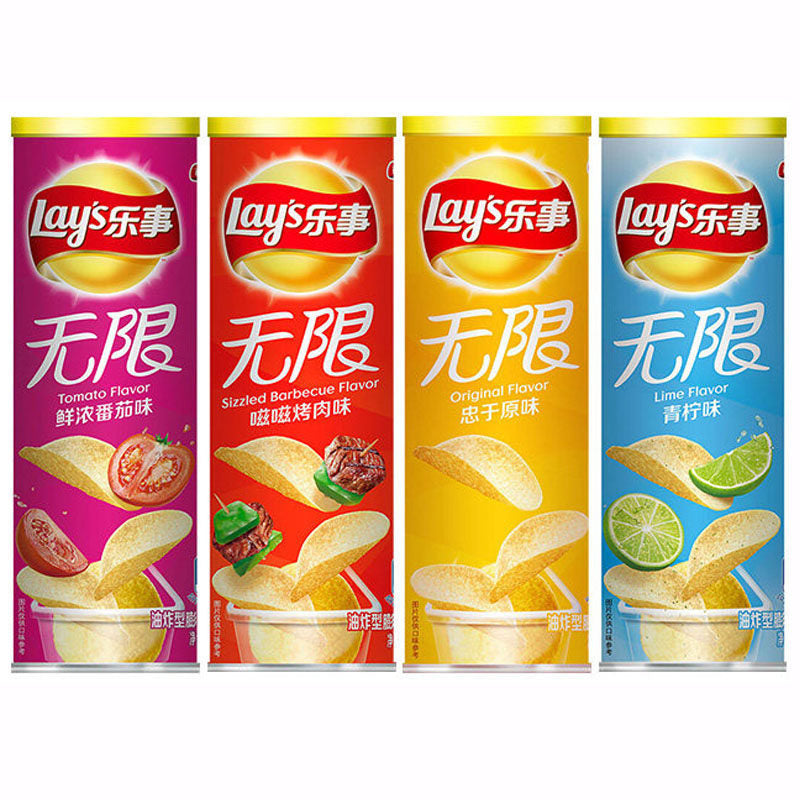 Lay's Potato Chips Canned 104g Lime Cucumber Grilled Meat Potato Chips Potato Chips Puffed Leisure Office Snack