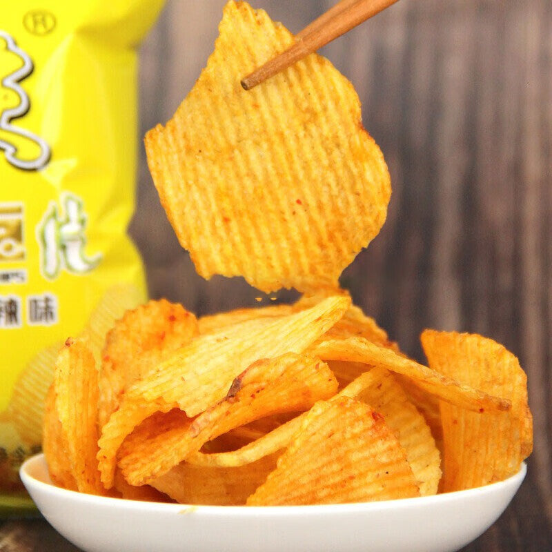Angel Potato Chips 100g*5 bags, Yunnan Potato Chips, Spicy Barbecue Flavor, Original Flavor, Big Wave Potato Chips, Potato Chips