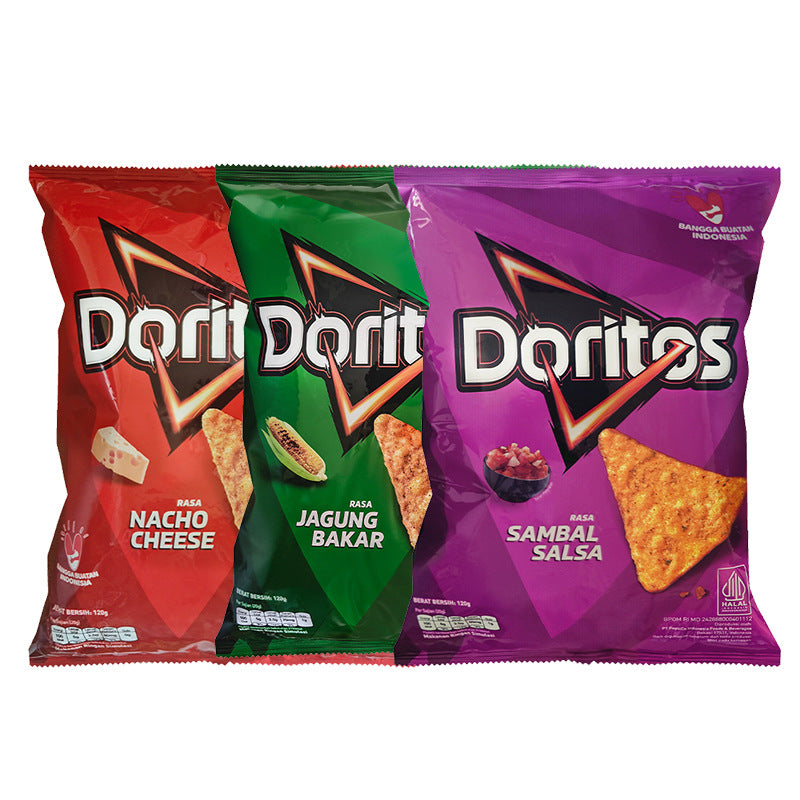 Doritos corn chips 120g Indonesian imported spicy grilled corn snack gift pack for cravings