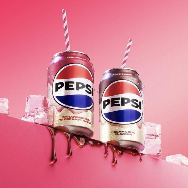 New product: Pepsi strawberry cream carbonated drink, sugar-free soda sparkling drink 330ml