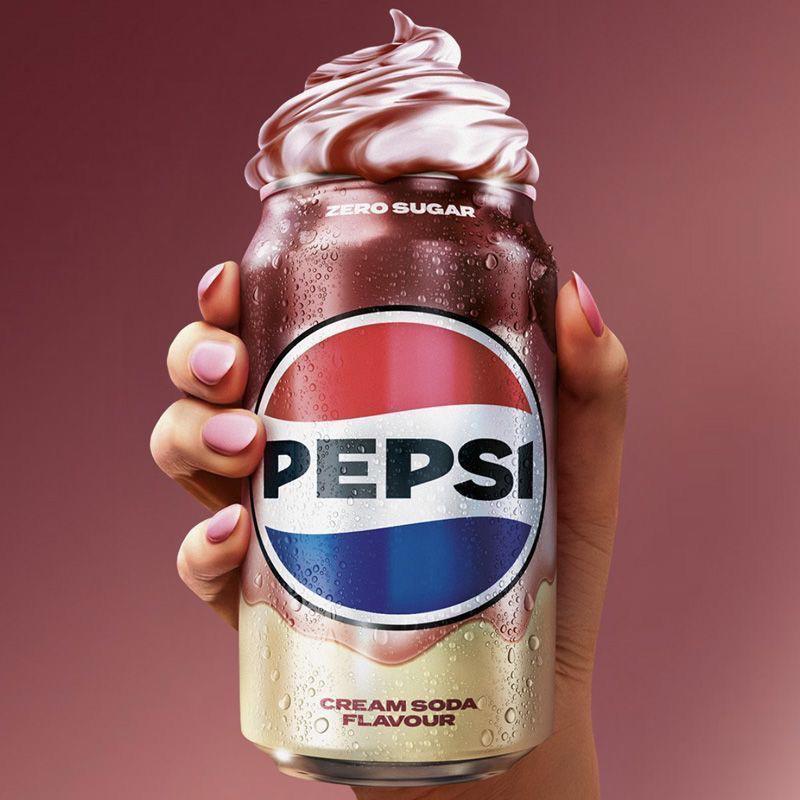 New product: Pepsi strawberry cream carbonated drink, sugar-free soda sparkling drink 330ml