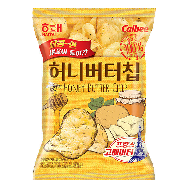 Korean imported Haitai honey butter potato chips, potato chips, internet-famous puffed snacks, snacks, potato chips
