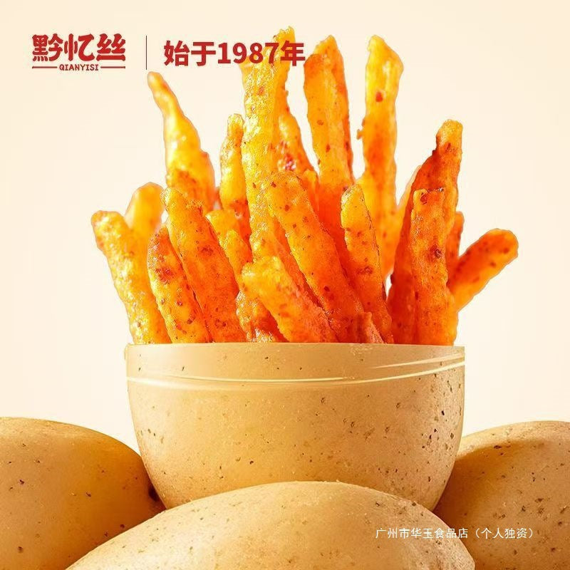 Yang Di's signature Guizhou specialty, Qian Yi Si Potato Shreds, potato slices, binge-watching snacks, craving satisfying snacks, Maomao Jie recommends Qunmu