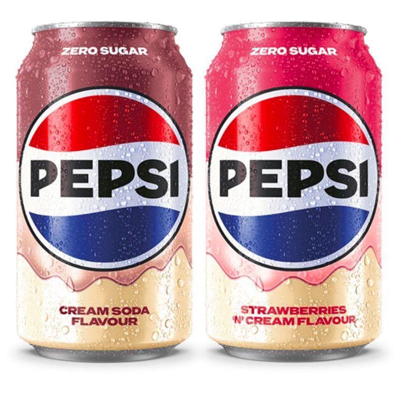 New product: Pepsi strawberry cream carbonated drink, sugar-free soda sparkling drink 330ml