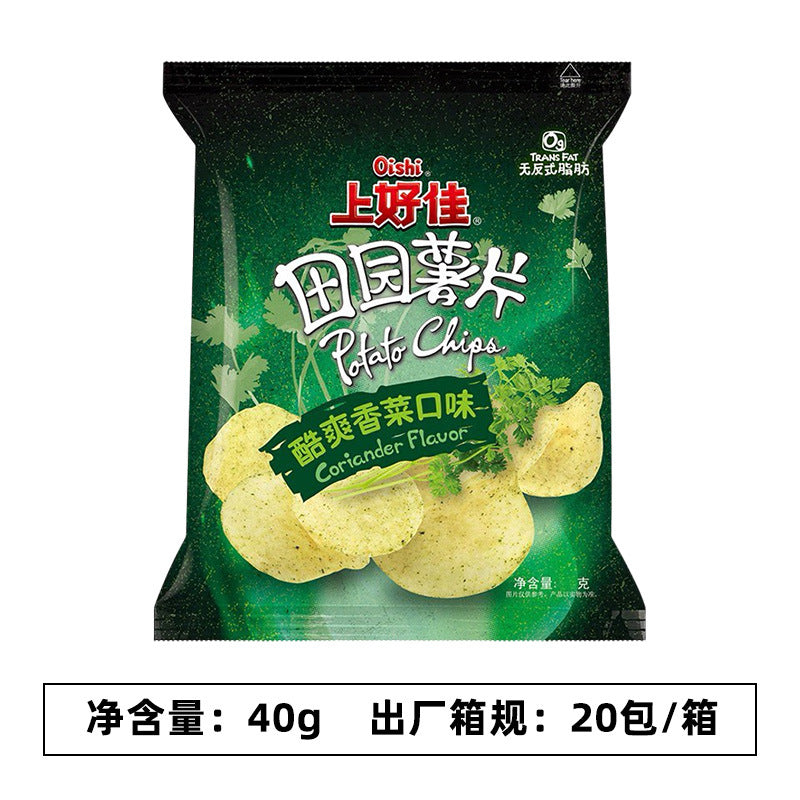 Shanghaojia Pastoral Potato Chips 40g, Barbecue Tomato Original Flavor Potato Chips, Puffed Food Snack Snack Wholesale