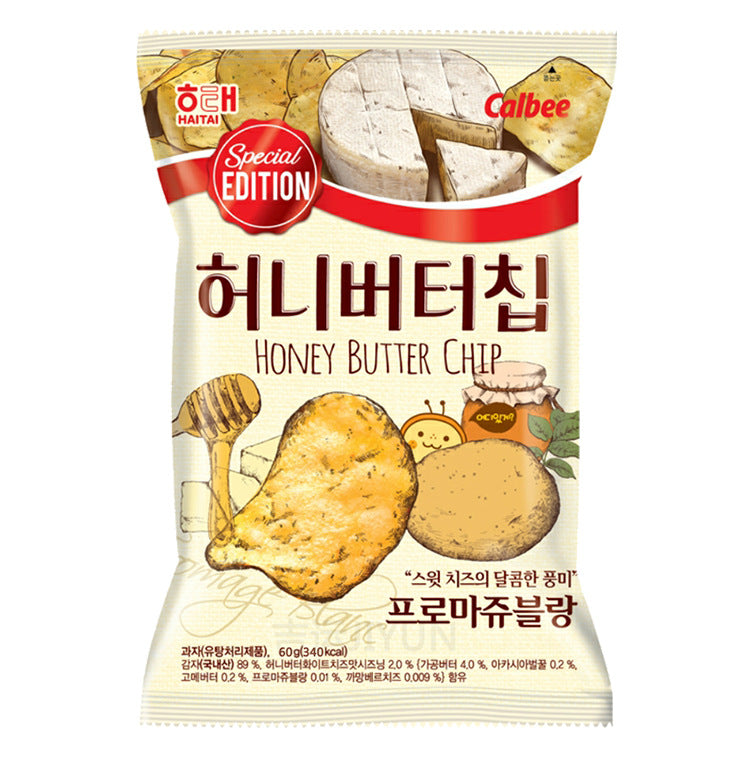 Korean imported Haitai honey butter potato chips, potato chips, internet-famous puffed snacks, snacks, potato chips