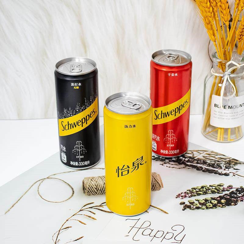 Coca-Cola Yiquan 330 Original Flavor Sugar-Free Lemon Dried Ginger Tonic Soda Sparkling Water Modern Whole Case for Cocktails