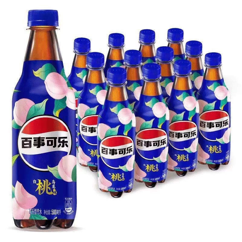 Osmanthus-flavored Pepsi 500ml bottled white peach oolong white pomelo green bamboo flavor mixed case carbonated drink