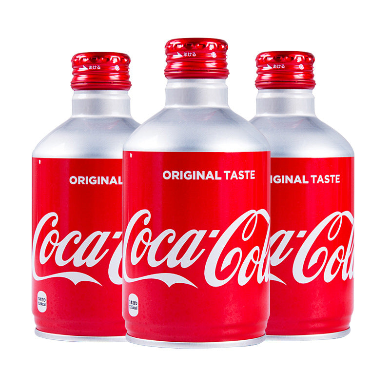 Japan imported bullet canned Coke 300ml*24 bottles, classic red bottles, full bubbles, collection aluminum bottle drinks