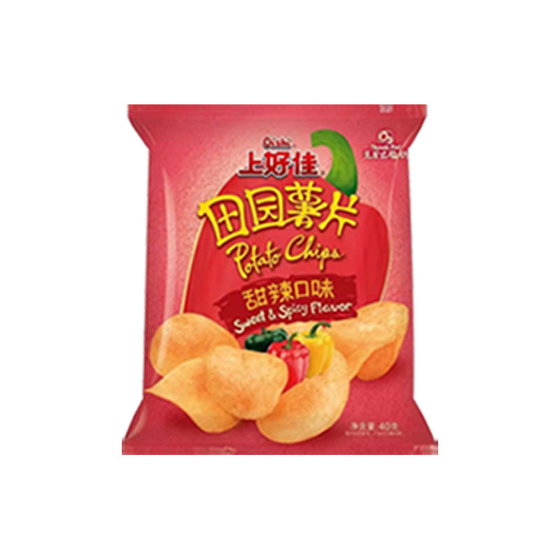 Shanghaojia Pastoral Potato Chips 40g, Barbecue Tomato Original Flavor Potato Chips, Puffed Food Snack Snack Wholesale