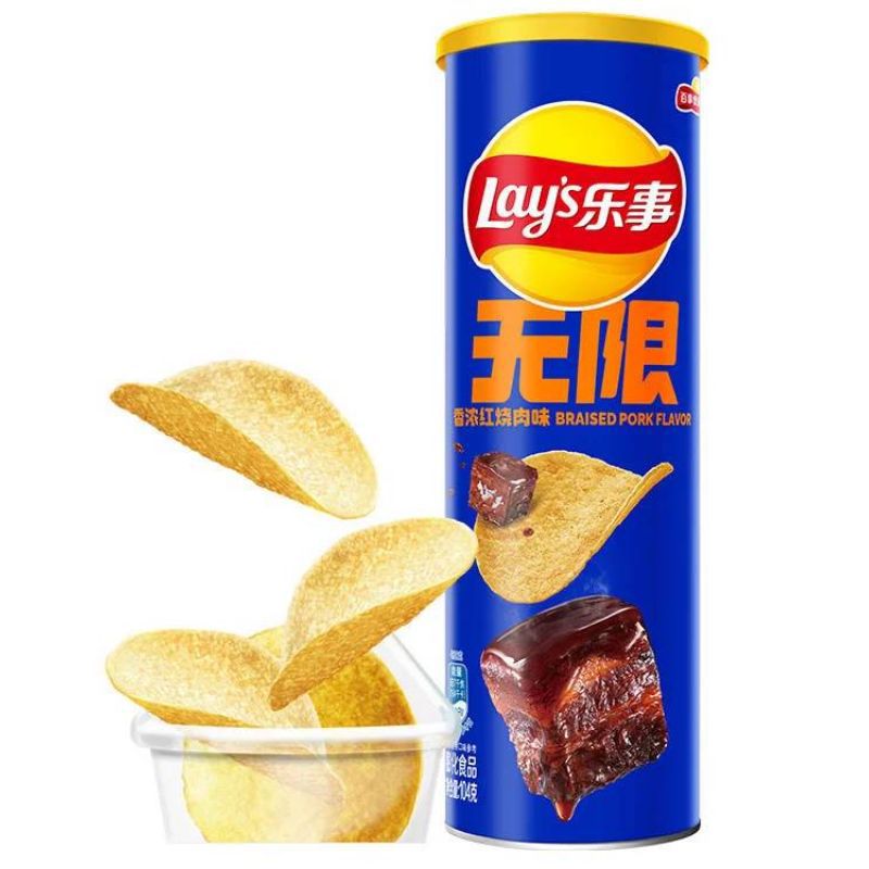 Lay's Potato Chips Canned 104g Lime Cucumber Grilled Meat Potato Chips Potato Chips Puffed Leisure Office Snack