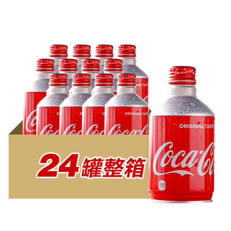 Japan imported bullet canned Coke 300ml*24 bottles, classic red bottles, full bubbles, collection aluminum bottle drinks