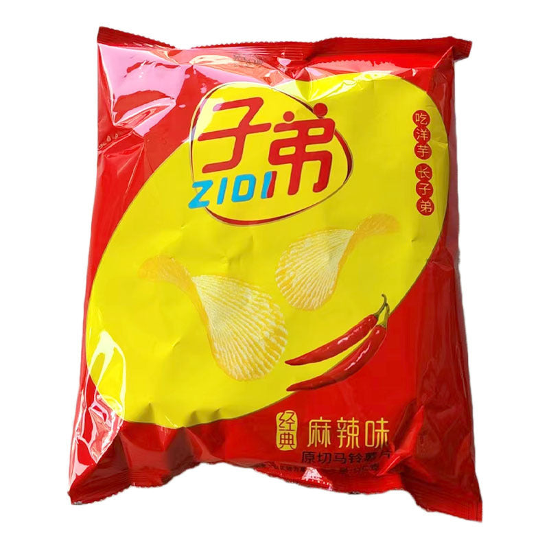 Zidi potato chips, original cut Zidi potato chips, Yunnan specialty puffed snack, spicy snack, snack, potato chips