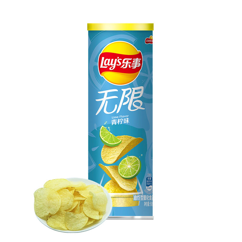 Lay's Potato Chips Canned 104g Lime Cucumber Grilled Meat Potato Chips Potato Chips Puffed Leisure Office Snack