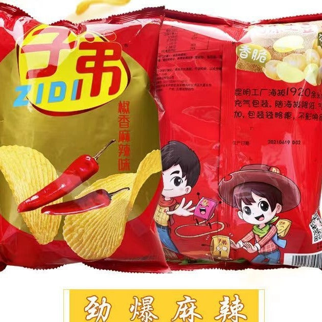 Yunnan Kunming special potato chips children's potato chips snacks spicy cucumber corn original 95g big bag whole piece