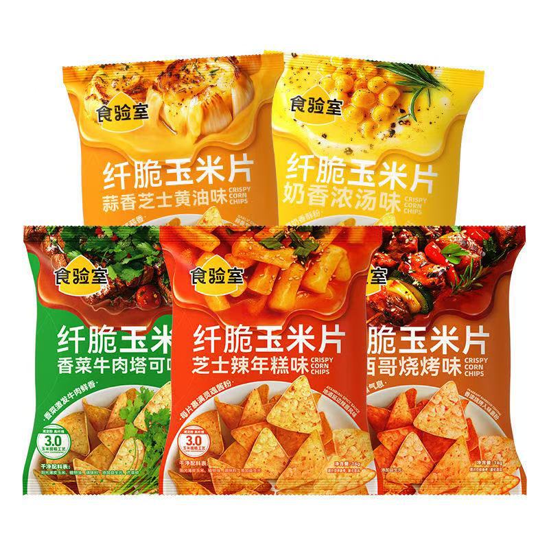 Food Lab 16g Crispy Corn Flakes, Crispy Crispy Potato Chips, Non-fried, Healthy Craving Snack, Watching Shows, Leisurely, Garlic Flavor