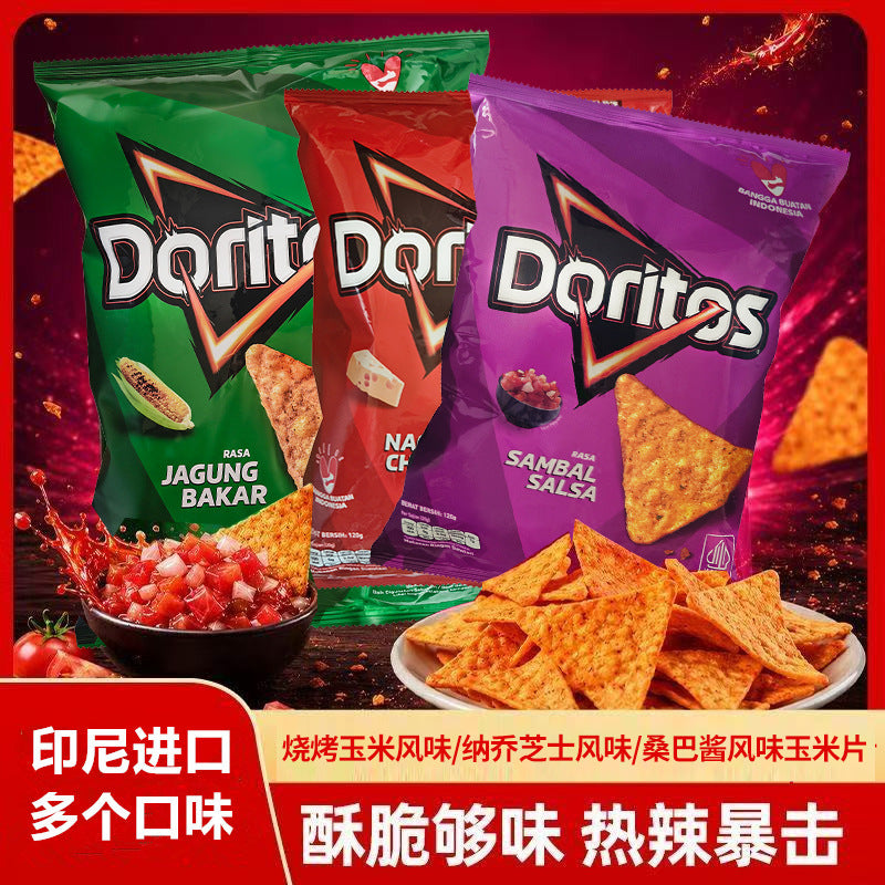 Doritos corn chips 120g Indonesian imported spicy grilled corn snack gift pack for cravings