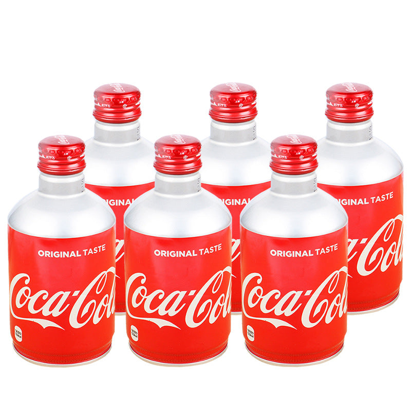 Japan imported bullet canned Coke 300ml*24 bottles, classic red bottles, full bubbles, collection aluminum bottle drinks