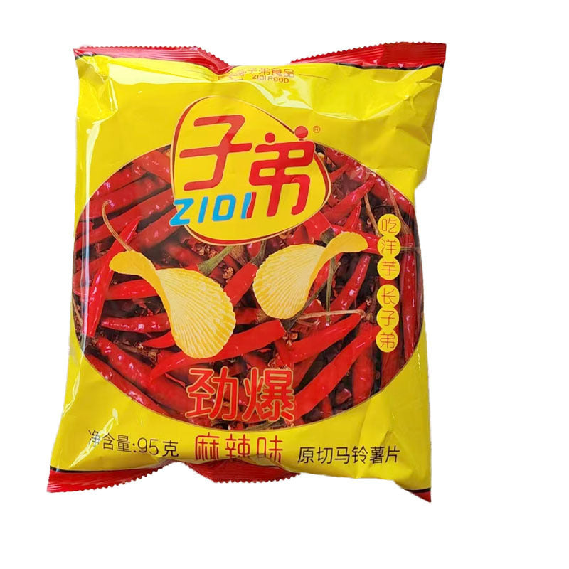 Zidi potato chips, original cut Zidi potato chips, Yunnan specialty puffed snack, spicy snack, snack, potato chips