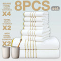 8-Piece Premium Bath Towel Set - Hotel Collection with Plush, Absorbent & Fast-Drying Towels, Bathroom Essentials for Luxury Hom