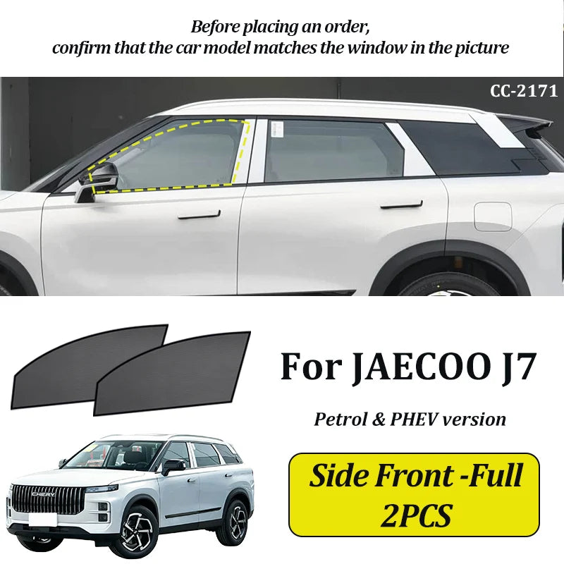 LINNUNU Car Sunshade Side Window Magnetic Mesh Curtain Summer Sun Shade UV Protection For Jaecoo J7 PHEV Fuel SHS Accessories