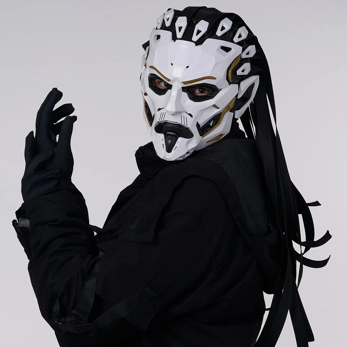 JAUPTO Punk Witcher Mask Halloween Costume Prop Face Mask for Parties Quality Assurance Cosplay Accessory