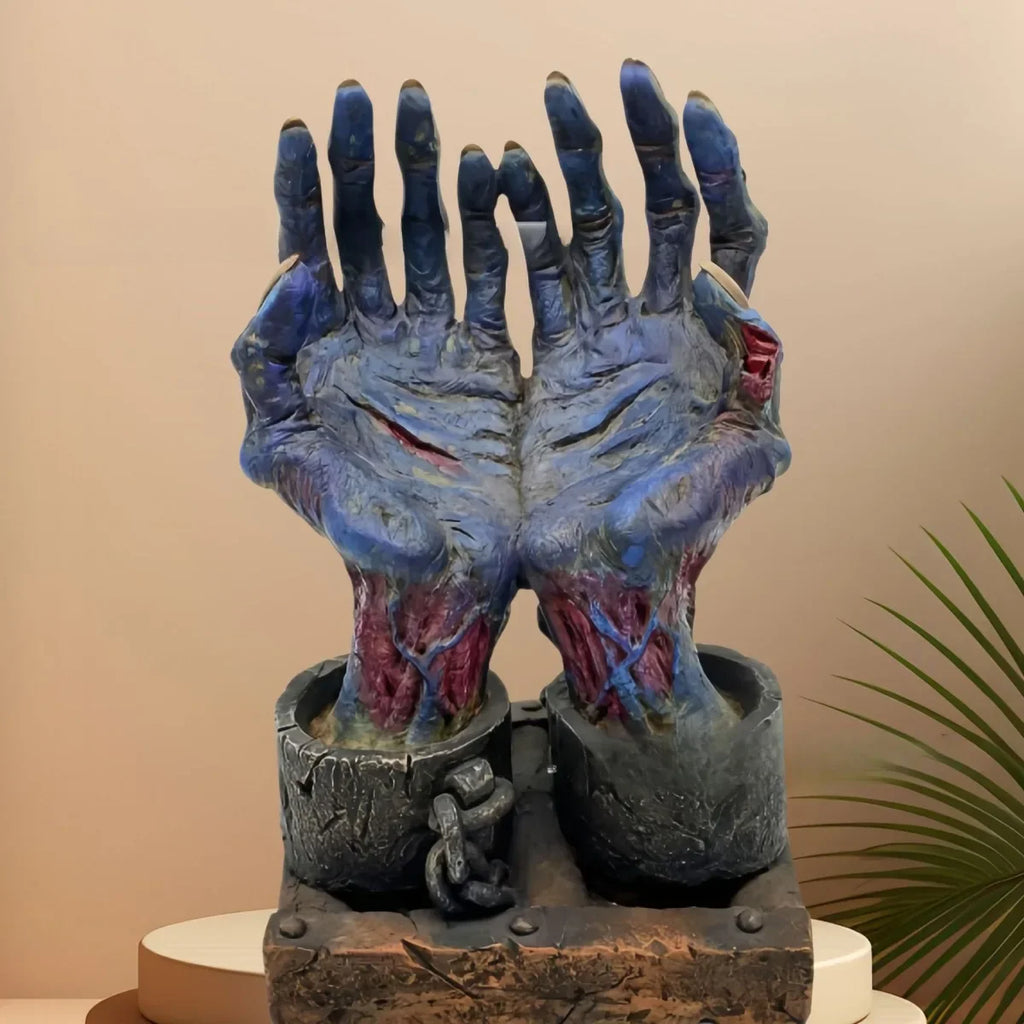 Zombie Hand Statue Bookshelf Figurine Halloween Zombie Sculpture Phone Holder Home Desk Decor Party Haunted House DIY Decoration