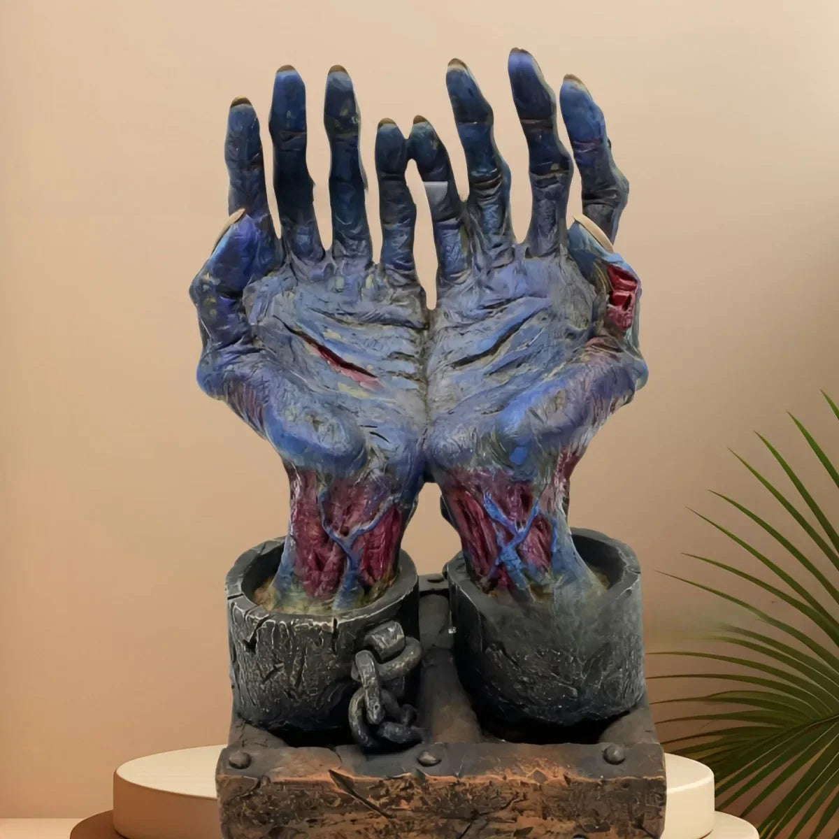 Zombie Hand Statue Bookshelf Figurine Halloween Zombie Sculpture Phone Holder Home Desk Decor Party Haunted House DIY Decoration