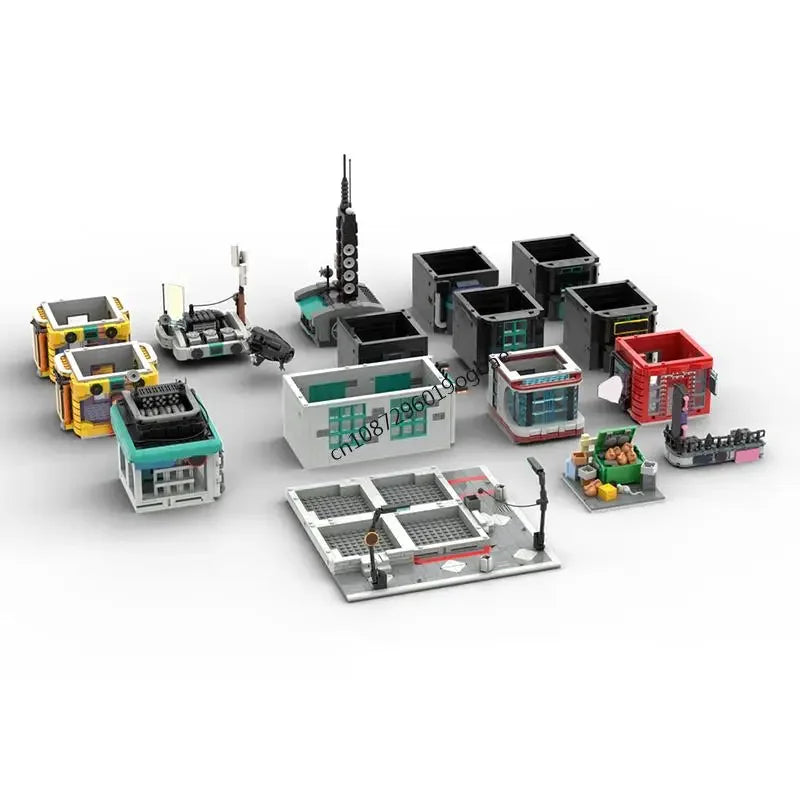 New 4095Pcs Cyb punk City series Street View Moc Modular Model Custom Puzzles Diy Creative Ideas Kids Toys Birthday Gifts