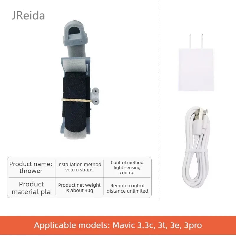 Universal drone air drop system, compatible with DJI Air3/2S/Mini4/Mavic 3 Pro, for dropping payloads.