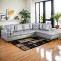 L-Shaped Combination Sofa Set, Luxurious Synthetic Leather Living Room Sofa, Suitable for Living Rooms, Bedrooms,, Customized