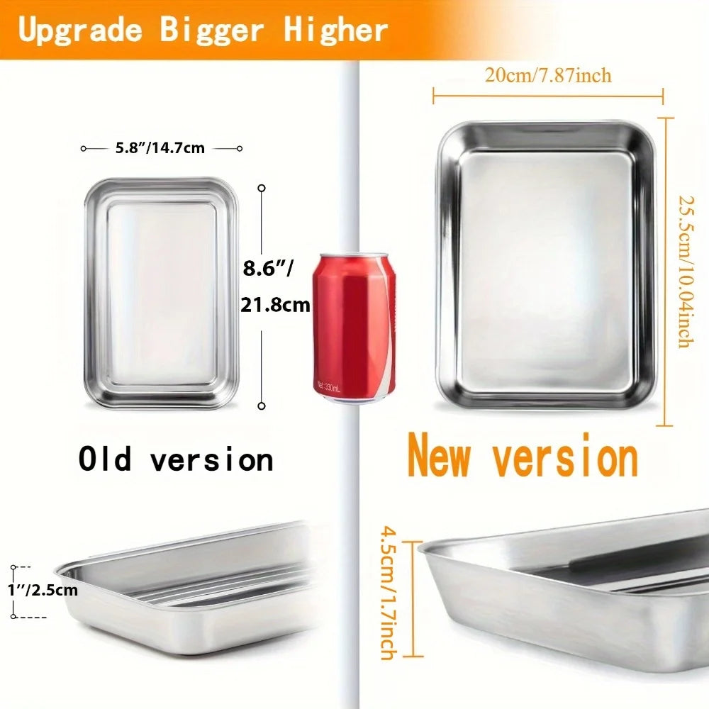 Stainless Steel Fresh-Keep Box Sealed Lunch Box with Lid Rectangle Food Container Fruit Refrigerator Storage Organizer Container